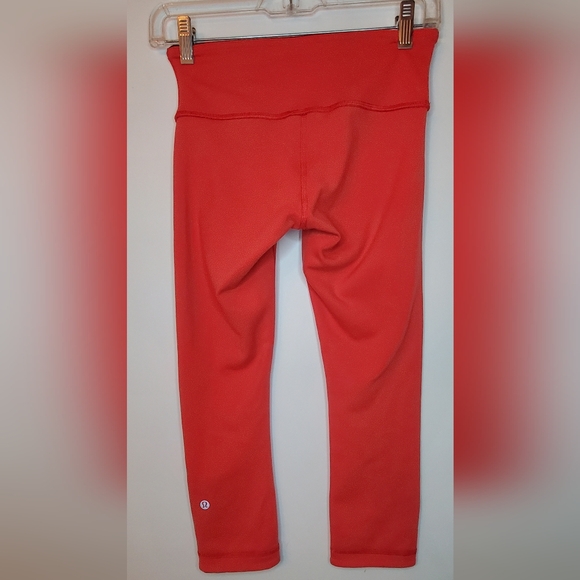 Lululemon -size 4 -Reversible Leggings Vibrant Pink-Red/ Orange Full-Length - Picture 4 of 9
